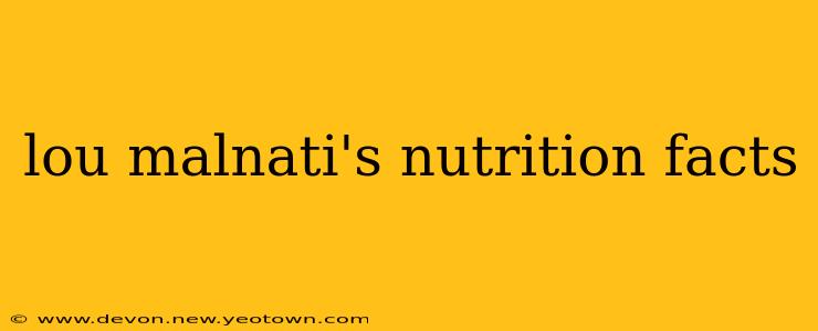 lou malnati's nutrition facts