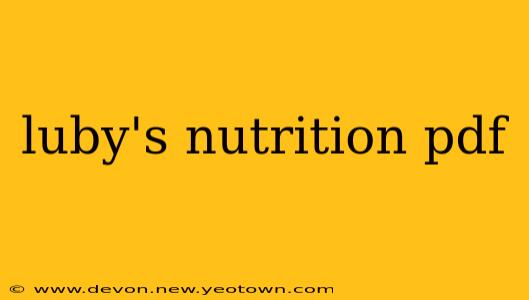 luby's nutrition pdf