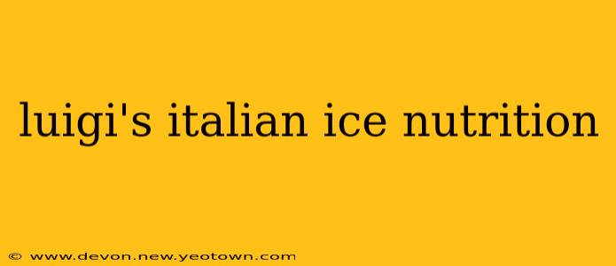 luigi's italian ice nutrition