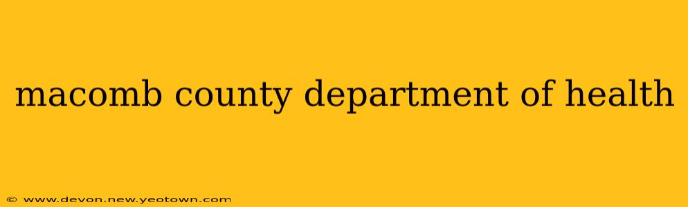 macomb county department of health