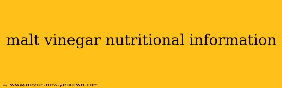 malt vinegar nutritional information
