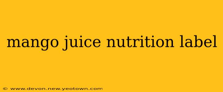 mango juice nutrition label