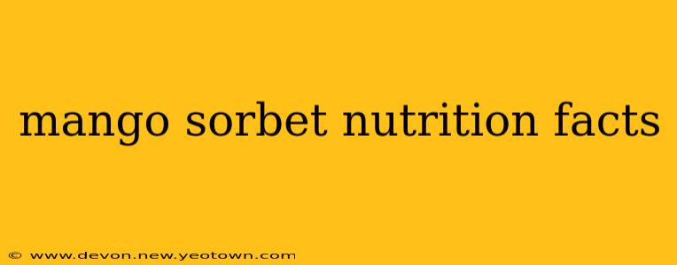mango sorbet nutrition facts