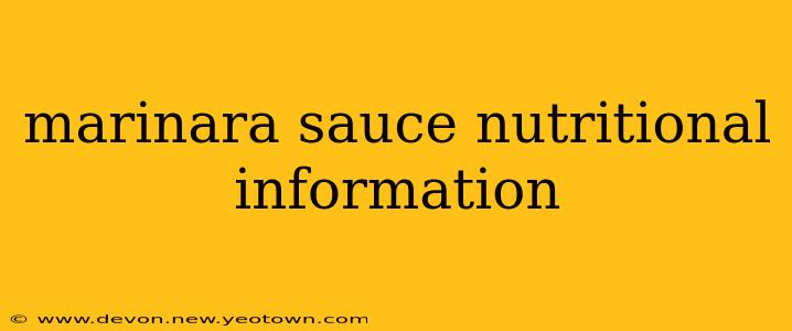 marinara sauce nutritional information