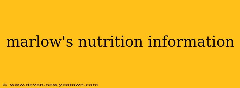 marlow's nutrition information
