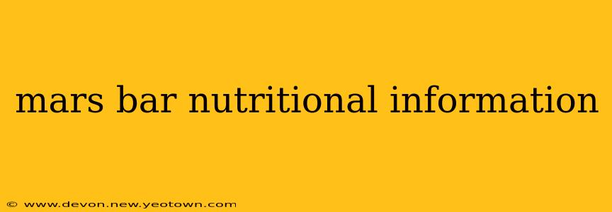 mars bar nutritional information