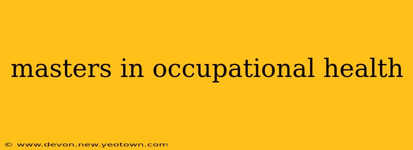 masters in occupational health