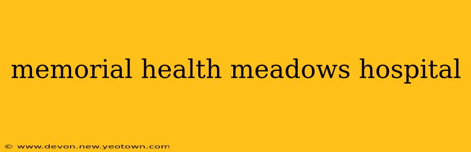 memorial health meadows hospital