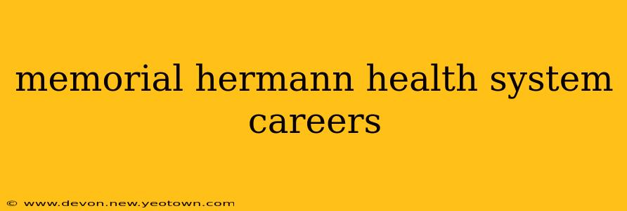 memorial hermann health system careers