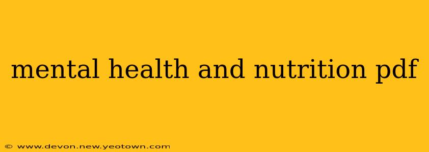 mental health and nutrition pdf