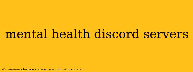 mental health discord servers