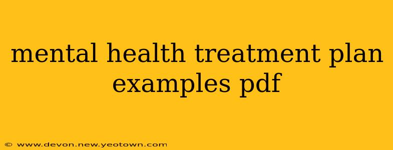 mental health treatment plan examples pdf