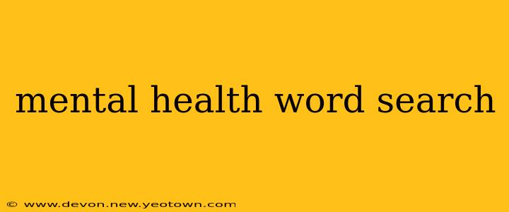mental health word search