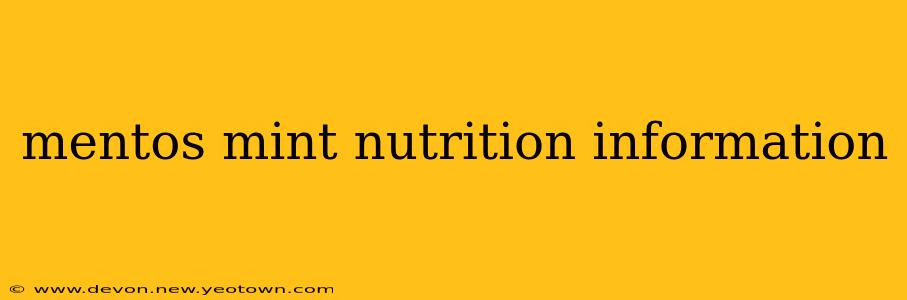 mentos mint nutrition information
