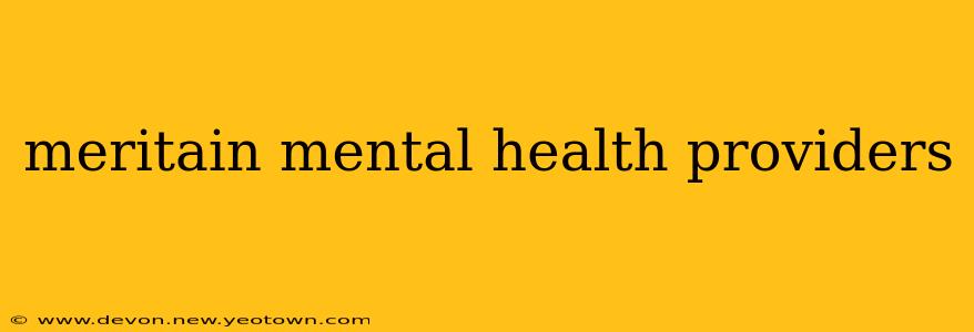 meritain mental health providers