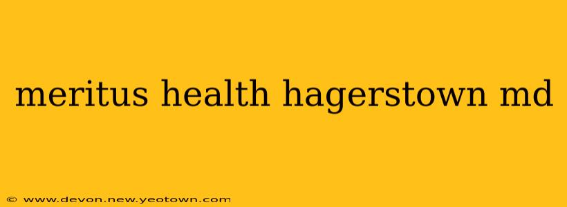 meritus health hagerstown md