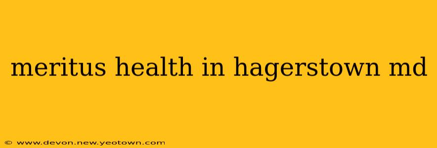 meritus health in hagerstown md