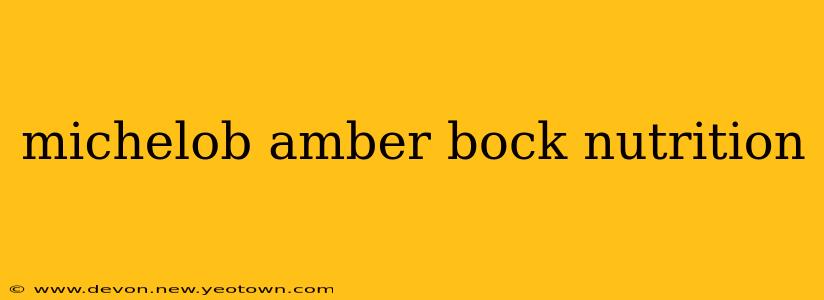 michelob amber bock nutrition