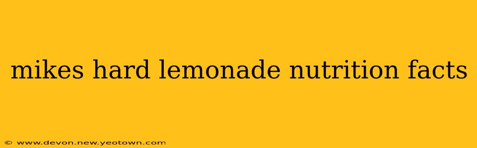 mikes hard lemonade nutrition facts