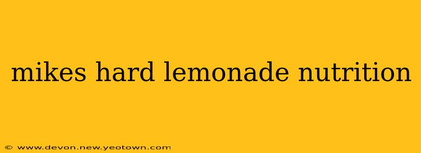 mikes hard lemonade nutrition