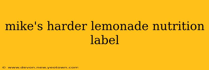 mike's harder lemonade nutrition label