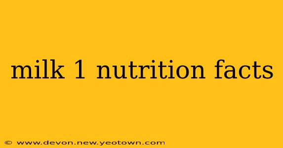 milk 1 nutrition facts