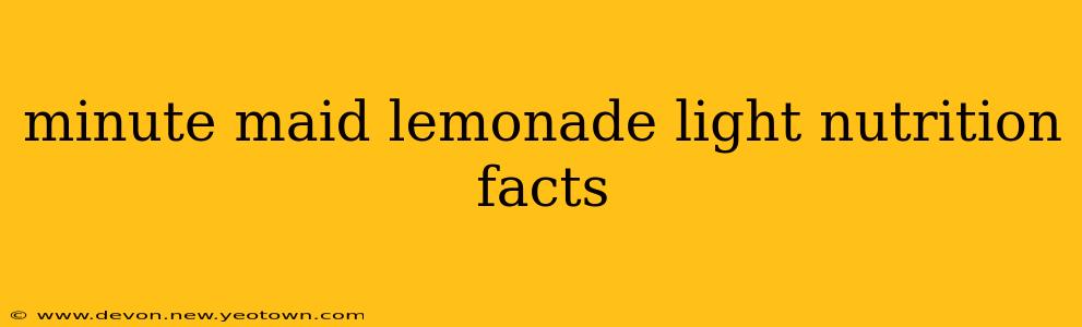 minute maid lemonade light nutrition facts