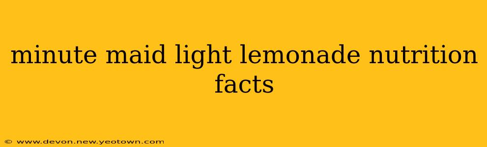 minute maid light lemonade nutrition facts