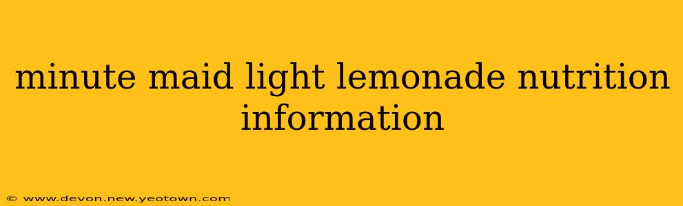 minute maid light lemonade nutrition information