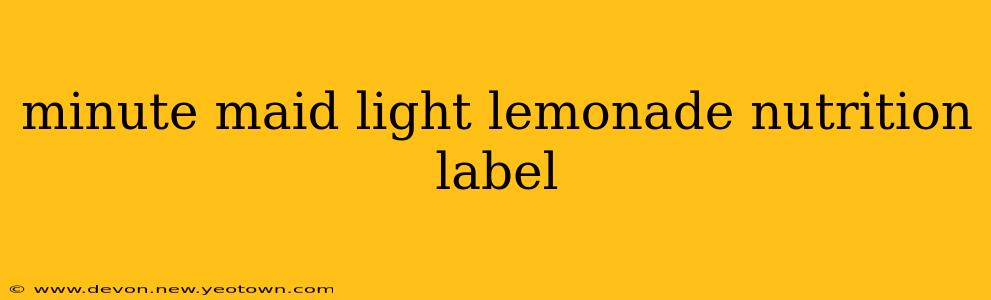 minute maid light lemonade nutrition label
