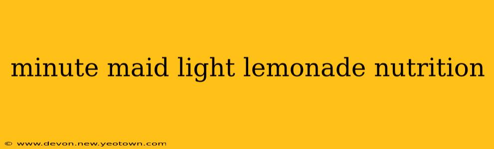 minute maid light lemonade nutrition