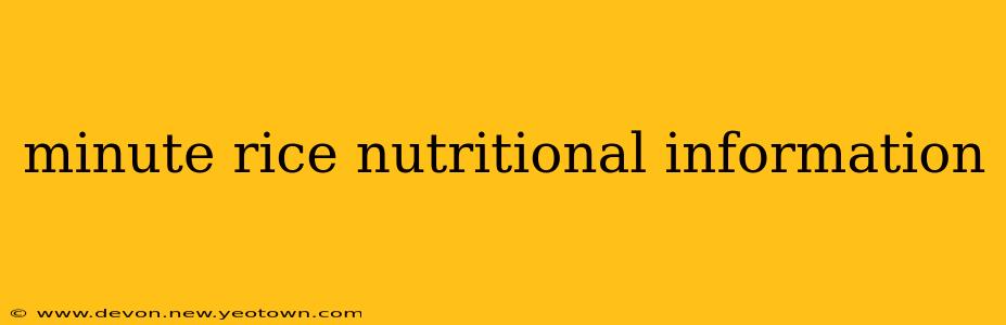 minute rice nutritional information