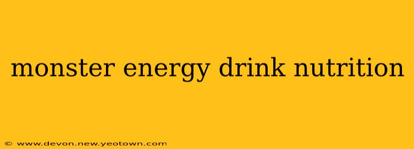 monster energy drink nutrition