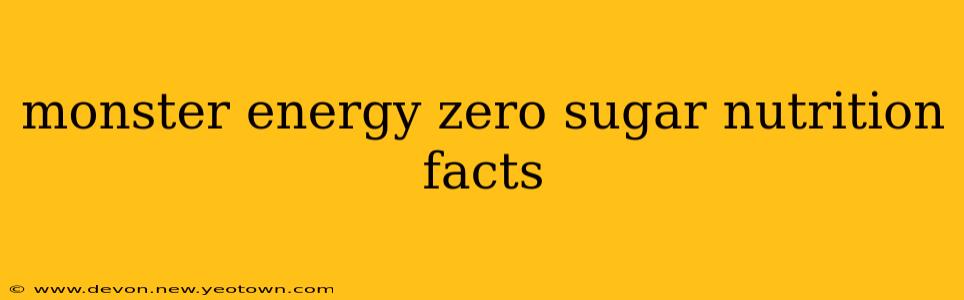 monster energy zero sugar nutrition facts