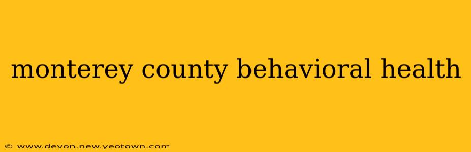 monterey county behavioral health
