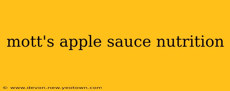 mott's apple sauce nutrition