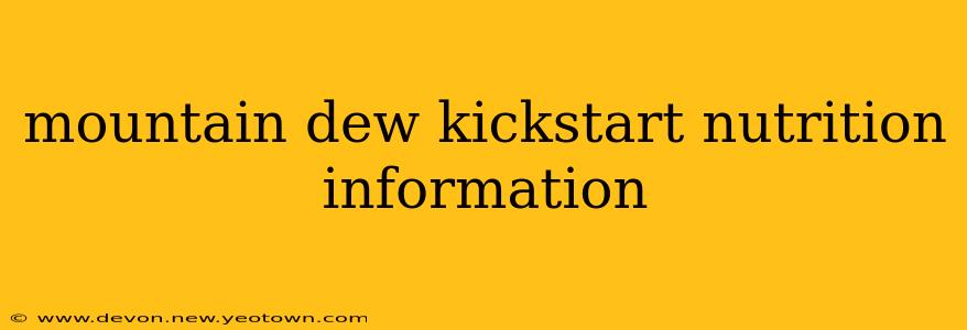 mountain dew kickstart nutrition information