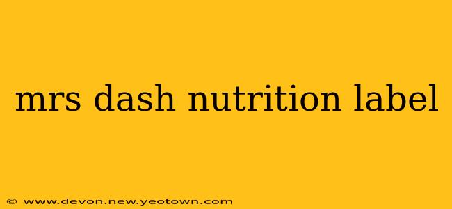 mrs dash nutrition label