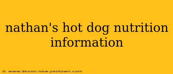 nathan's hot dog nutrition information