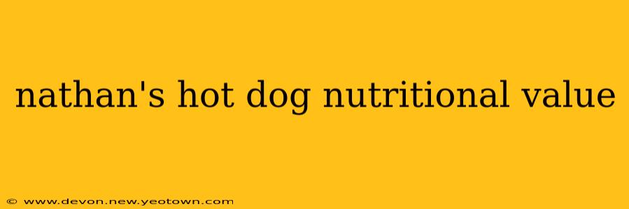 nathan's hot dog nutritional value