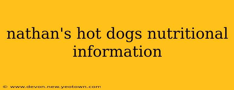 nathan's hot dogs nutritional information