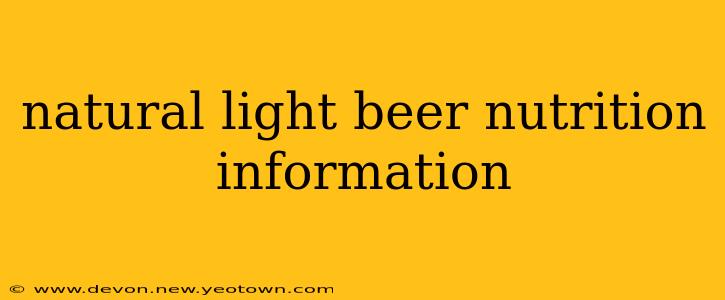 natural light beer nutrition information