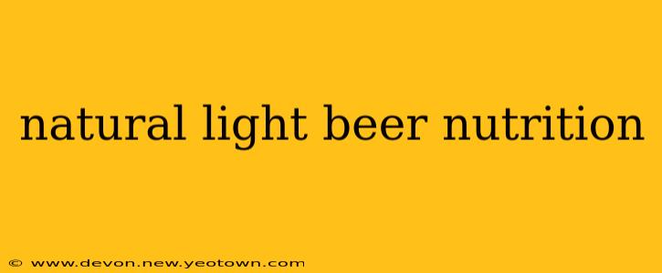 natural light beer nutrition