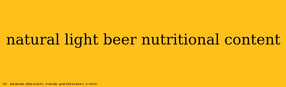 natural light beer nutritional content