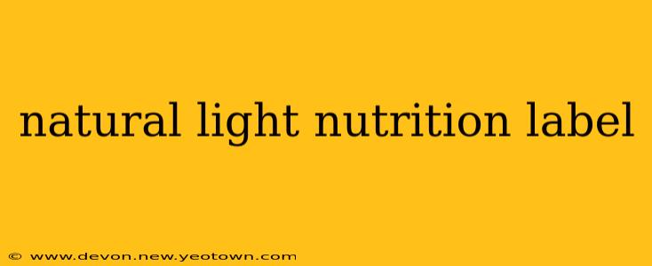 natural light nutrition label