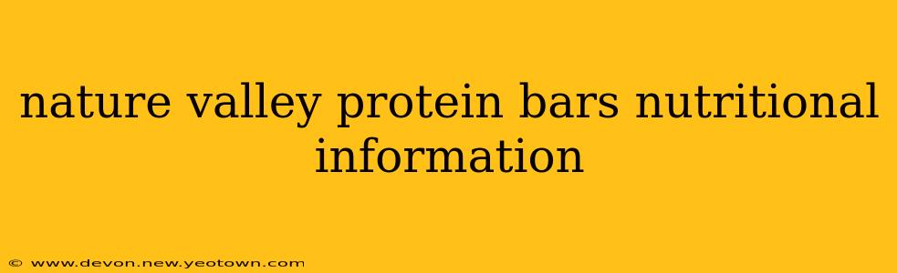 nature valley protein bars nutritional information