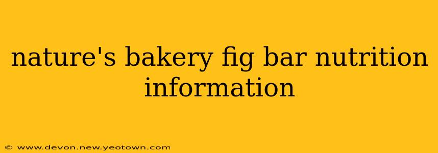 nature's bakery fig bar nutrition information