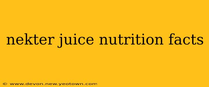 nekter juice nutrition facts