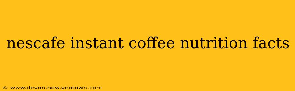 nescafe instant coffee nutrition facts