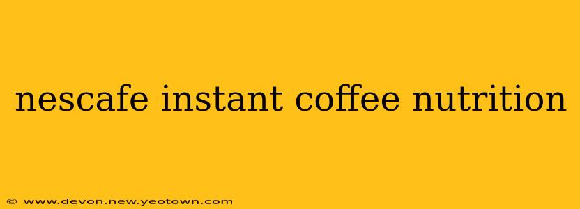nescafe instant coffee nutrition